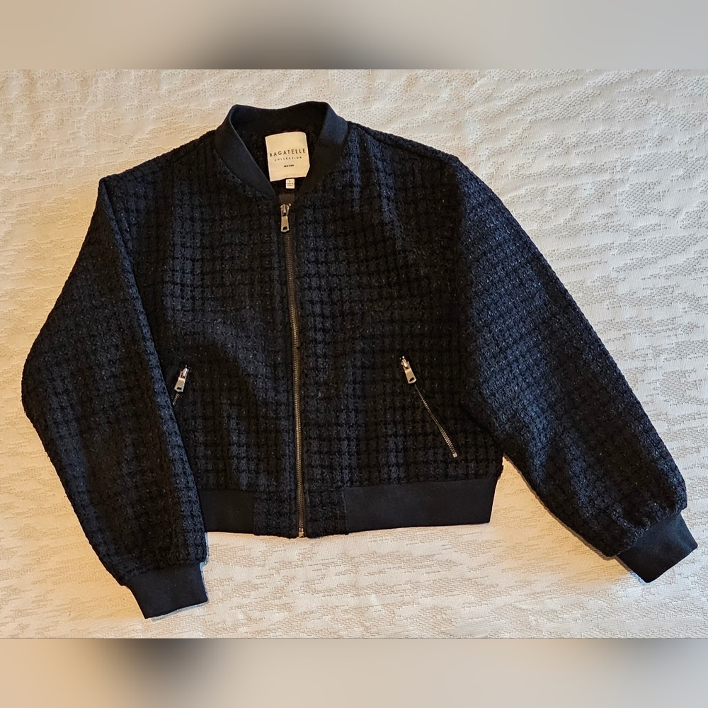 Bagatelle Woven Shell Jacket, Black, Size: L